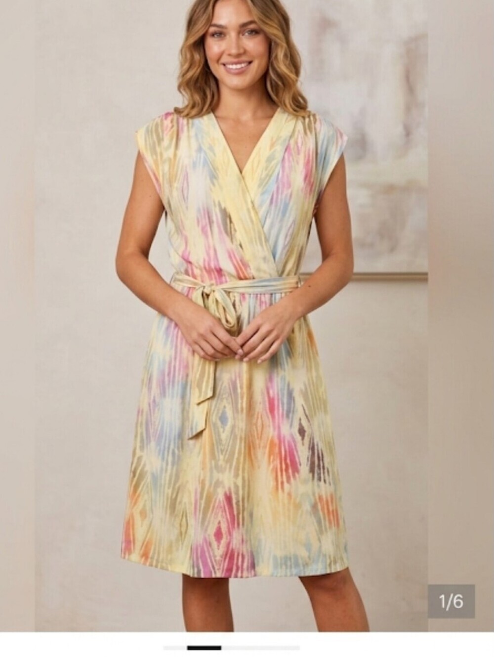 Presley Skye Pink and Yellow Sleeveless Midi Sundress